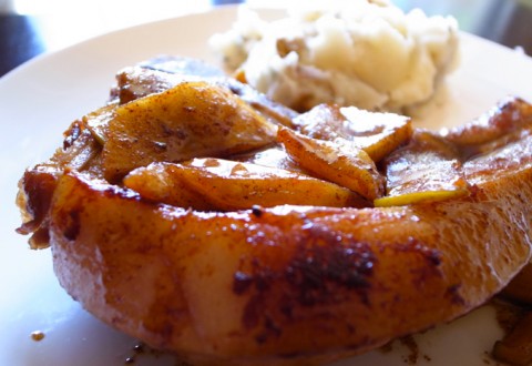 Homemade Pork Chop with Cinnamon Apple Glaze