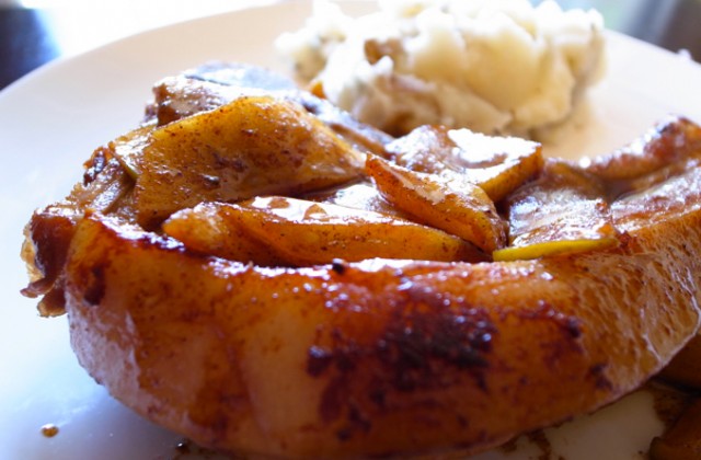 Homemade Pork Chop with Cinnamon Apple Glaze