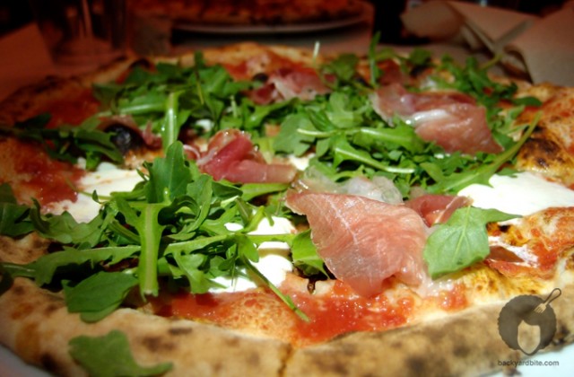 My prosciutto and arugula pizza creation!