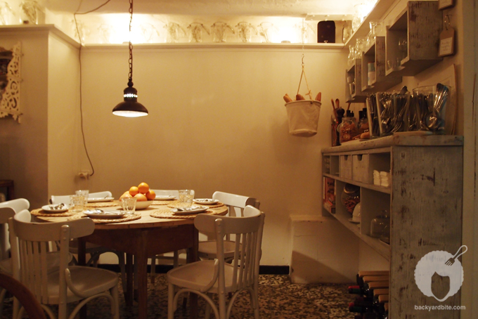 Dainty and homey. Inside Lo de Flor.