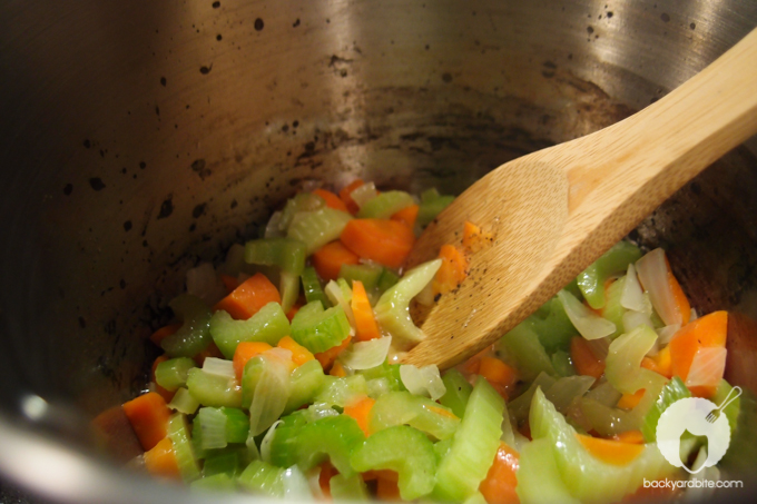 First: Sweat the vegetables